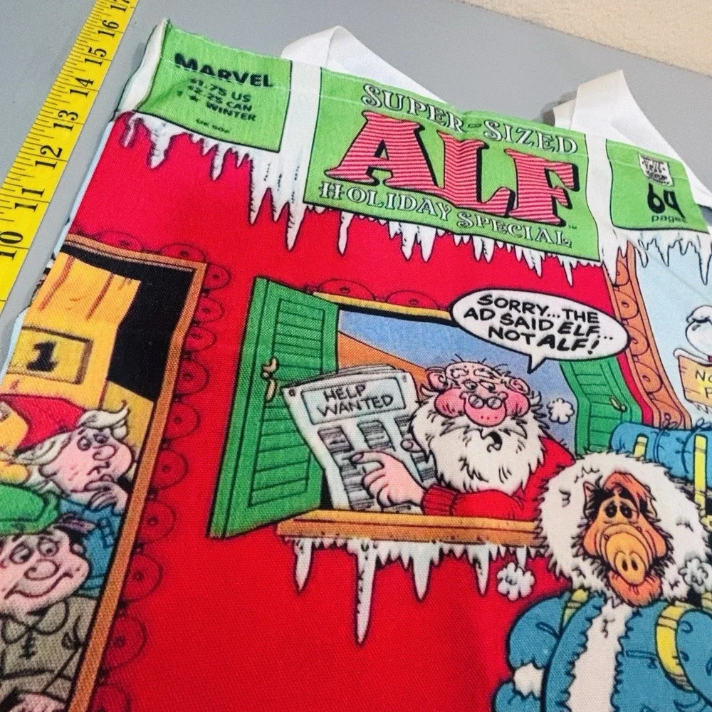 Alf 80's Holiday Theme Reusable Tote Bag Shopping Grocery Travel Double Handle